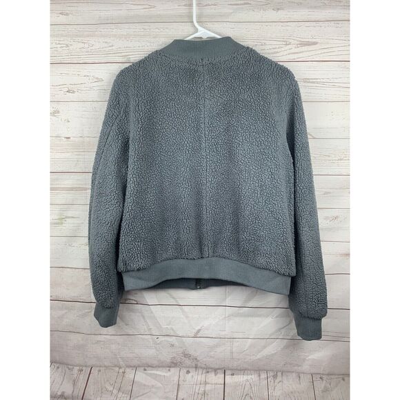 Charlotte Russe Juniors XL Gray White Full Zip Fuzzy Jacket pockets‎ - Picture 2 of 5